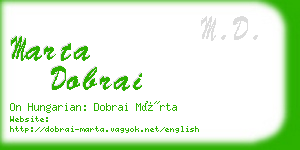 marta dobrai business card